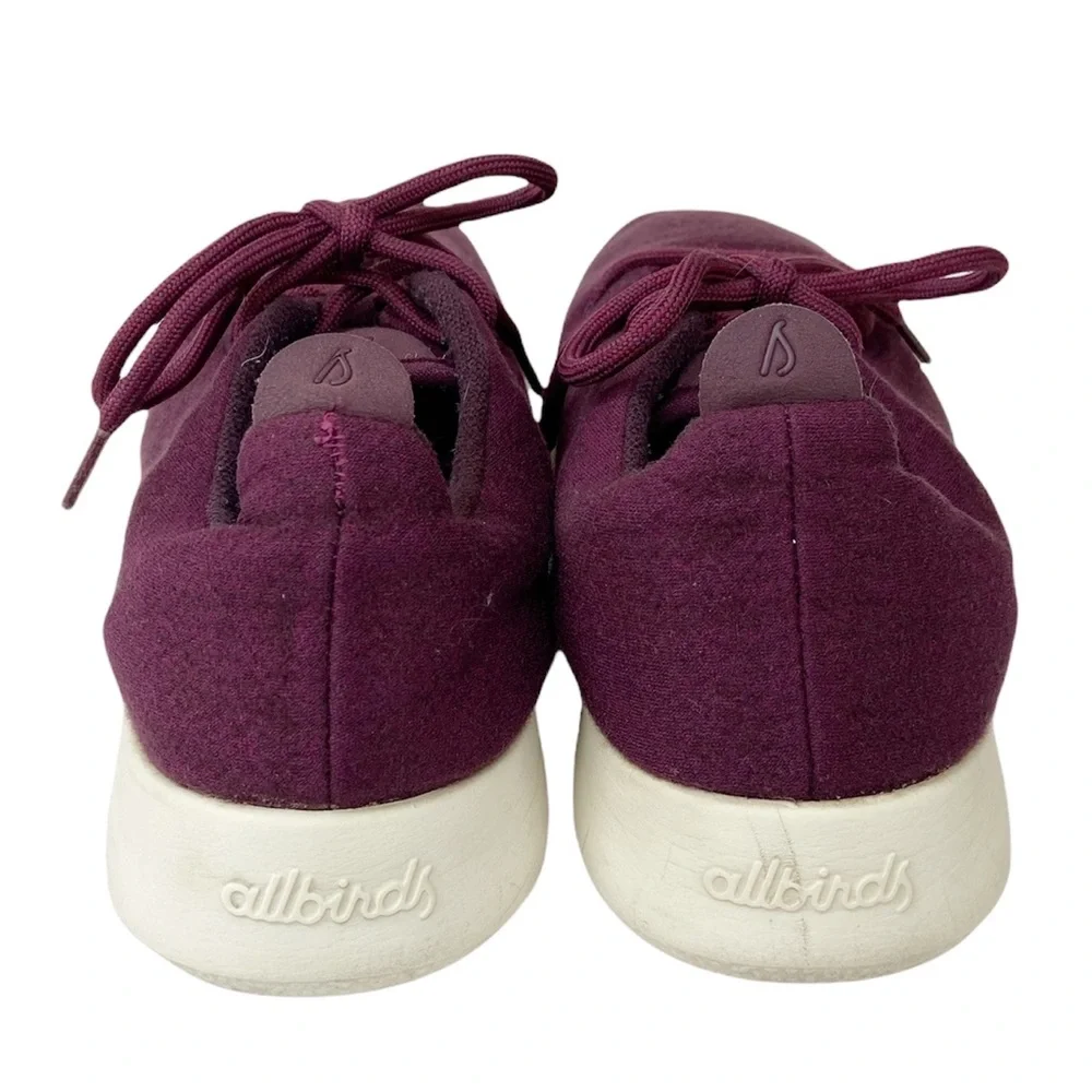 Allbirds Men’s Wool Runners Size M10 D520 Burgundy/White Renewable Materials